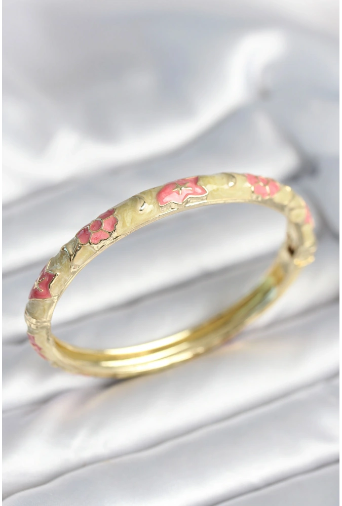 Shoecide Yeşil Krem Renk Detaylı Mineli Kelepçe