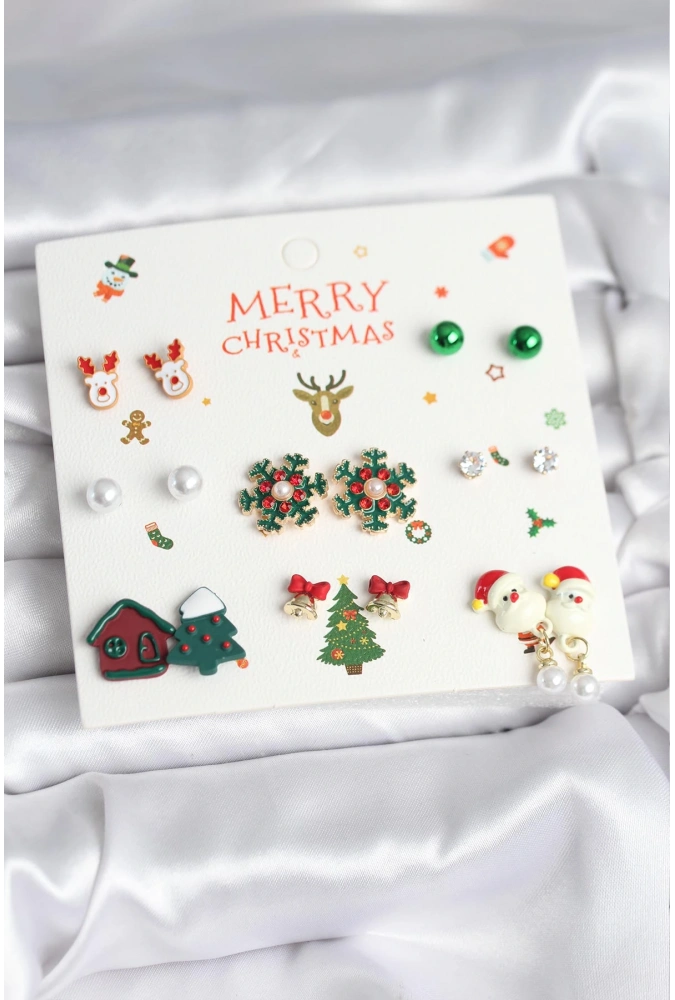 Shoecide Yılbaşı Temalı 8 Çift Küpe Seti