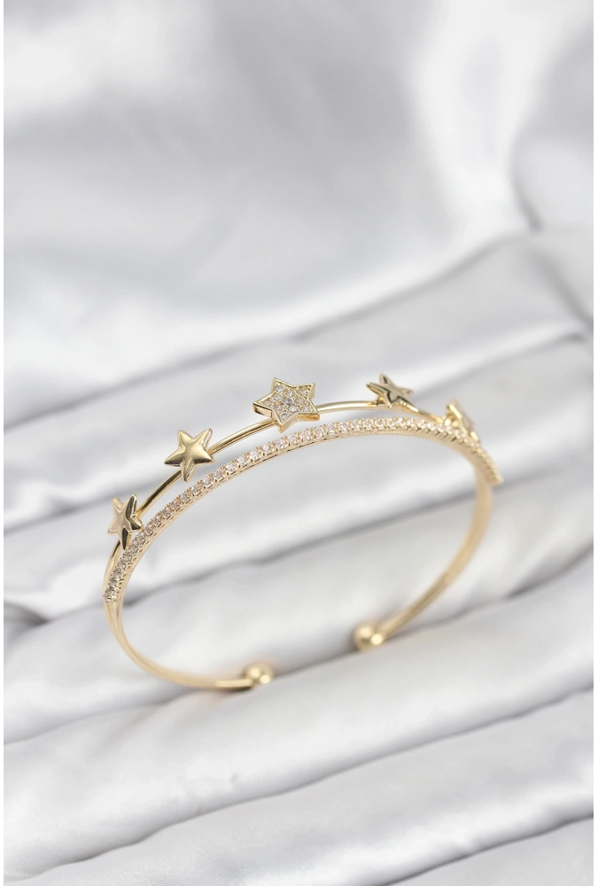 Shoecide Yıldız Model Gold Renk Pirinç Kadın Bileklik