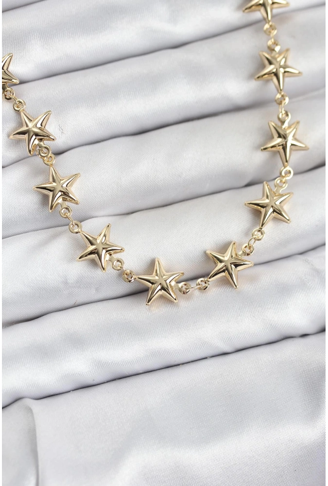 Shoecide Yıldız Model Pirinç Gold Renk Kadın Kolye