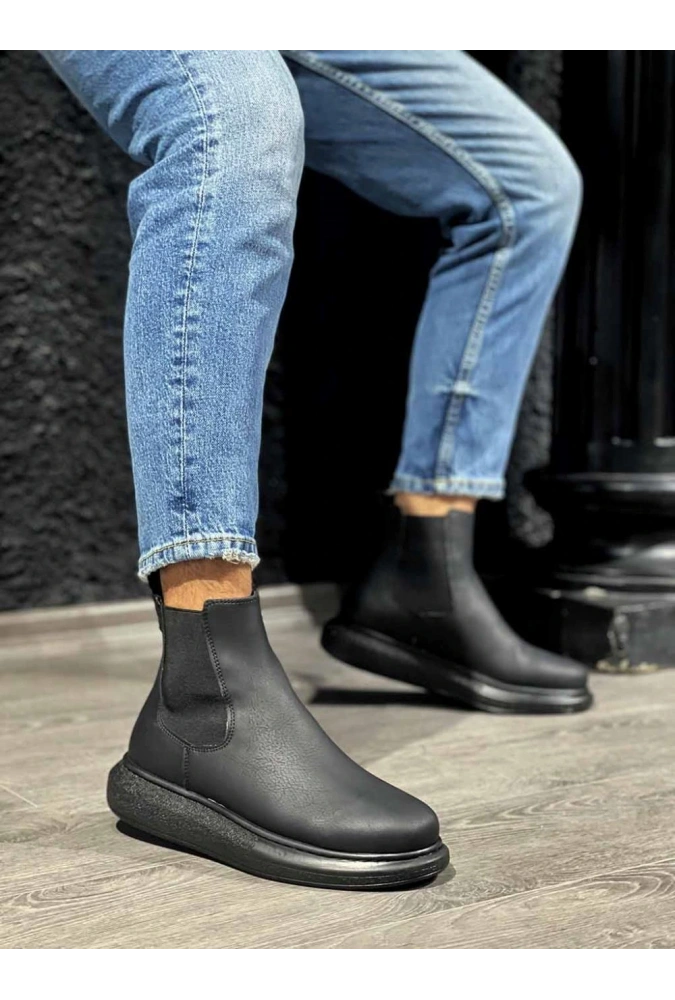 Shoecide Yüksek Taban Ayakkabı 111 Siyah (siyah Taban)