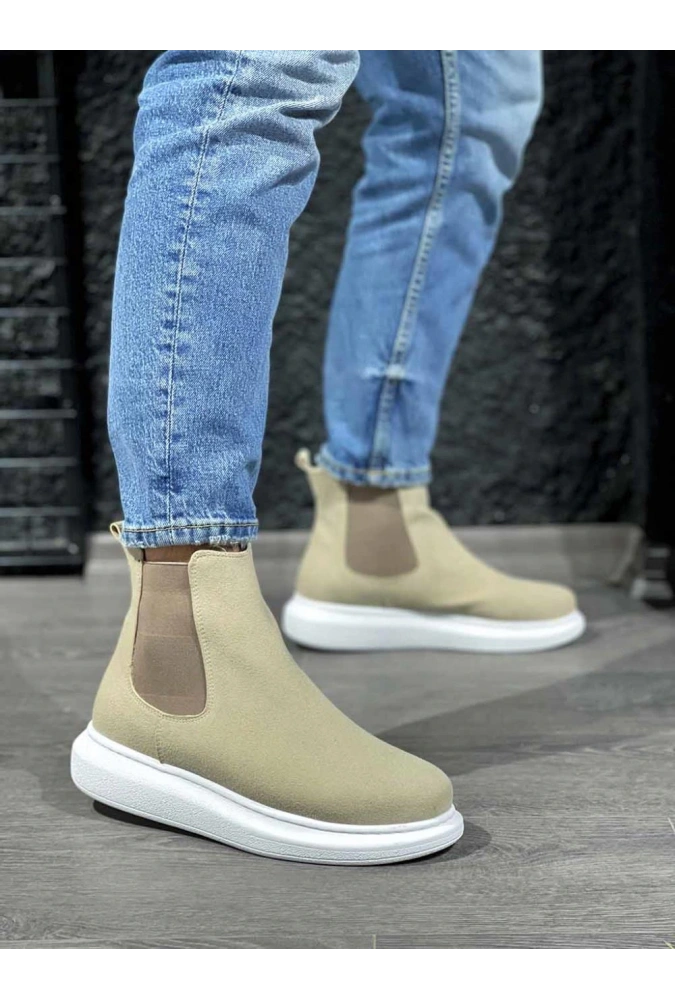 Shoecide Yüksek Taban Ayakkabı 111 Vizon Süet