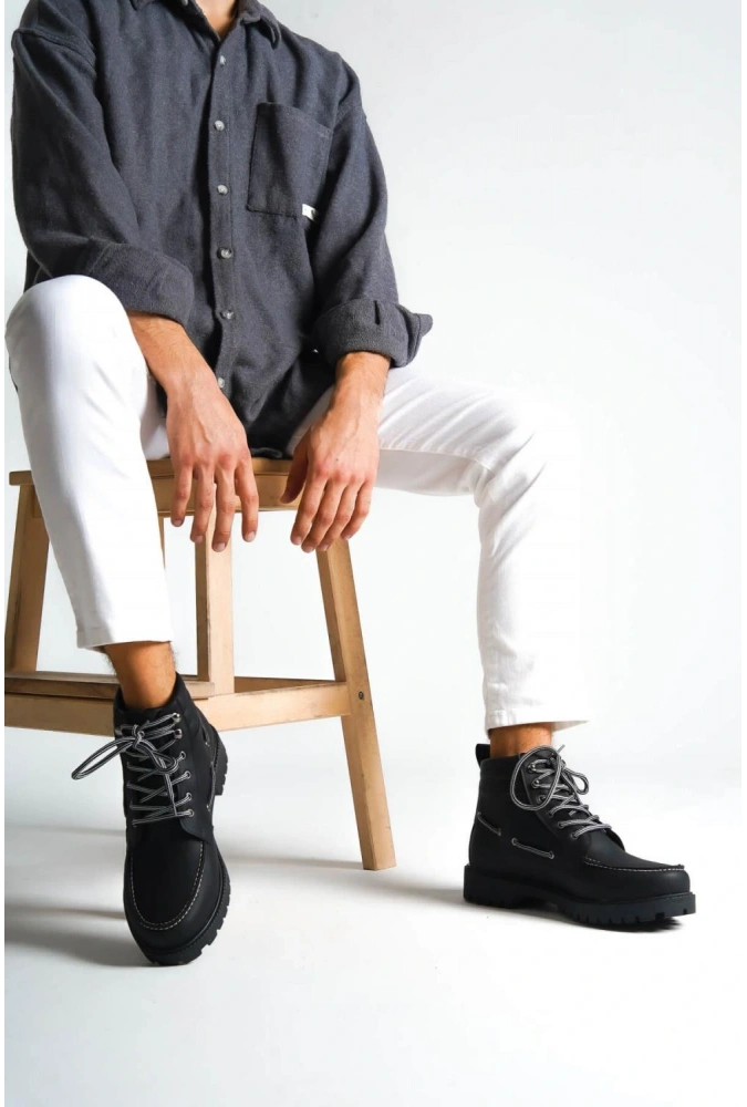 Shoecide Yüksek Taban Ayakkabı B-020 Siyah (siyah Taban)