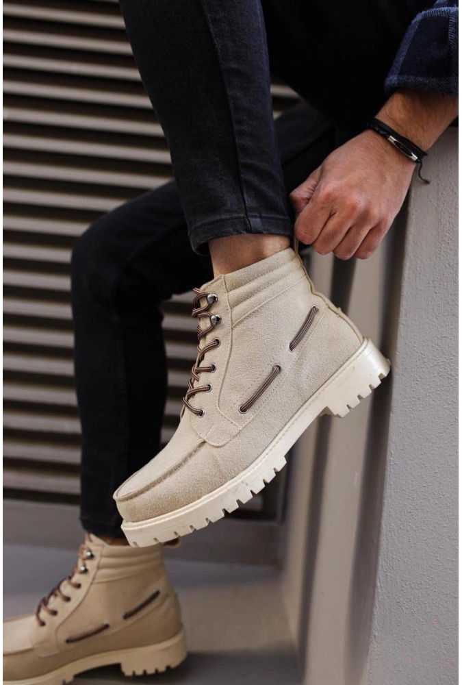 Shoecide Yüksek Taban Ayakkabı B-020 Taş