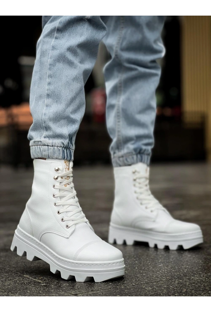 Shoecide Yüksek Taban Ayakkabı B-023 Beyaz