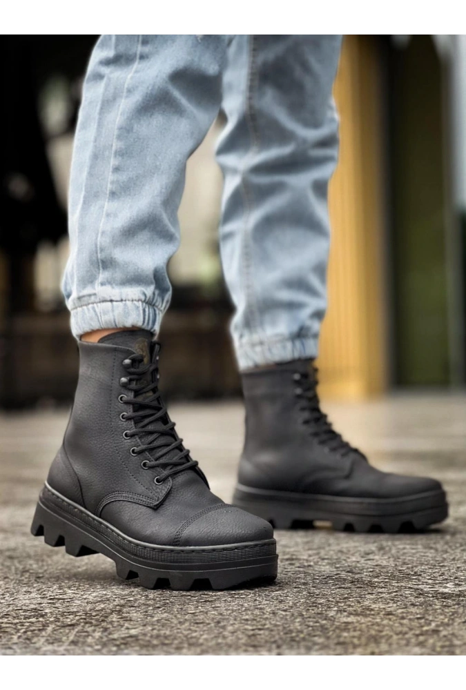 Shoecide Yüksek Taban Ayakkabı B-023 Siyah (siyah Taban)