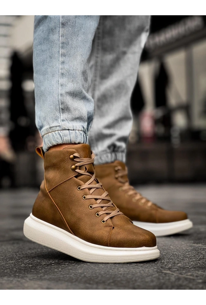 Shoecide Yüksek Taban Ayakkabı B-080 Vizon