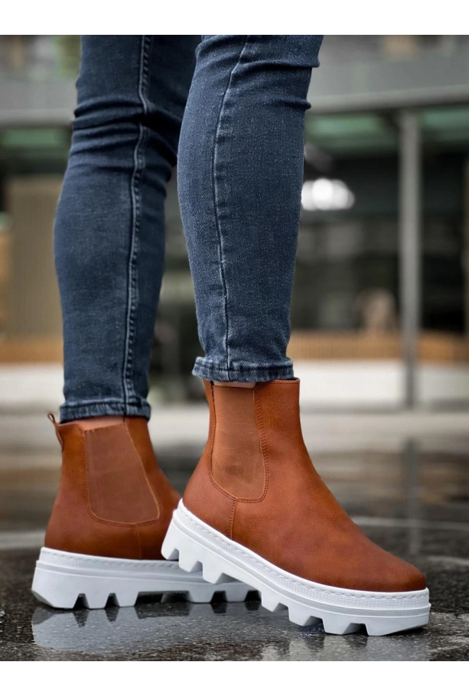 Shoecide Yüksek Taban Chelsea Bot 113 Taba