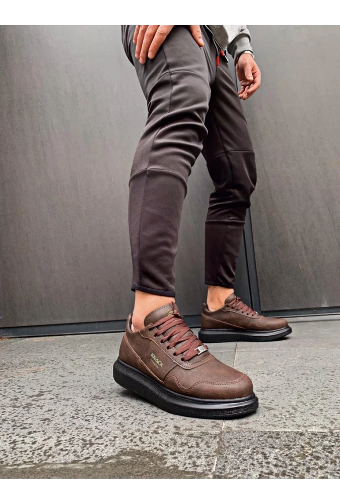 Shoecide Yüksek Taban Günlük Ayakkabı 040 Kahverengi (siyah Taban)