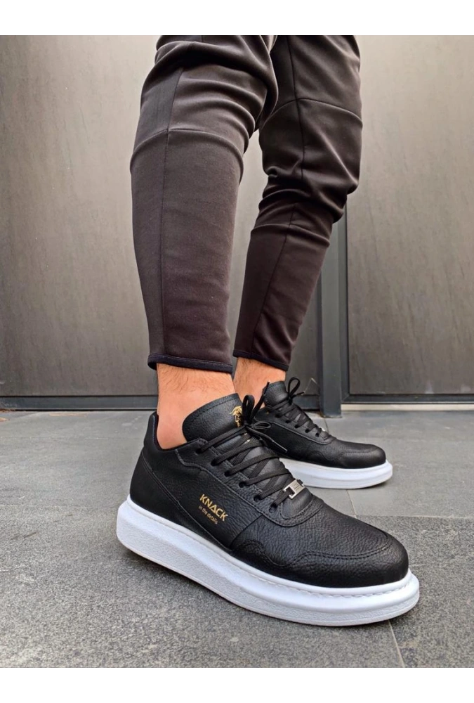 Shoecide Yüksek Taban Günlük Ayakkabı 040 Siyah (beyaz Taban)