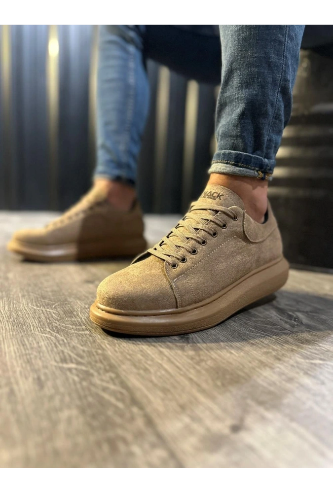 Shoecide Yüksek Taban Günlük Ayakkabı 044 Camel (süet)