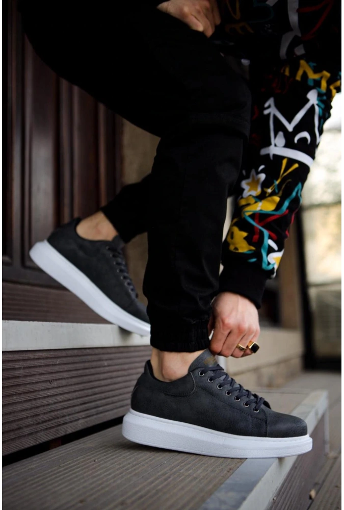 Shoecide Yüksek Taban Günlük Ayakkabı 044 Gri