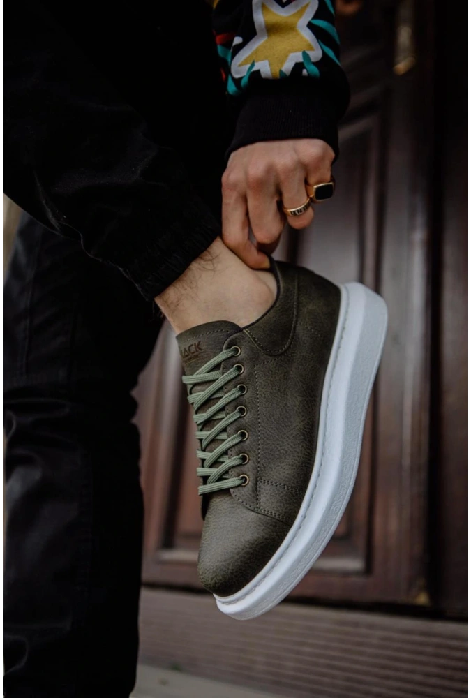 Shoecide Yüksek Taban Günlük Ayakkabı 044 Haki