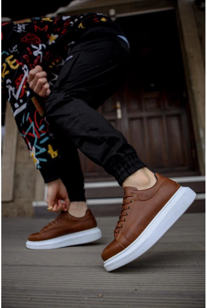 Shoecide Yüksek Taban Günlük Ayakkabı 044 Taba