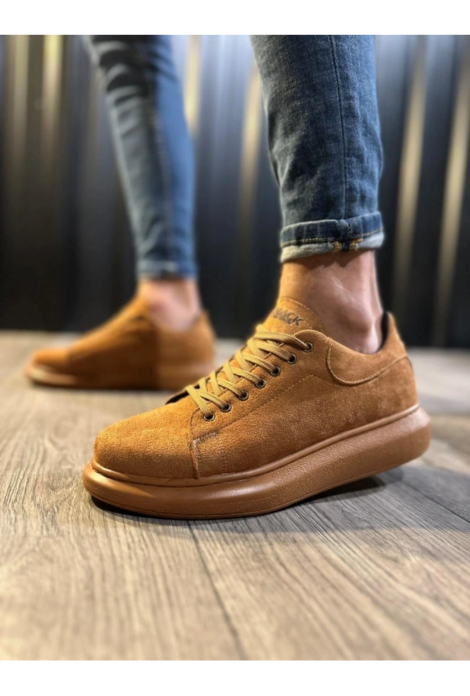 Shoecide Yüksek Taban Günlük Ayakkabı 044 Taba Süet