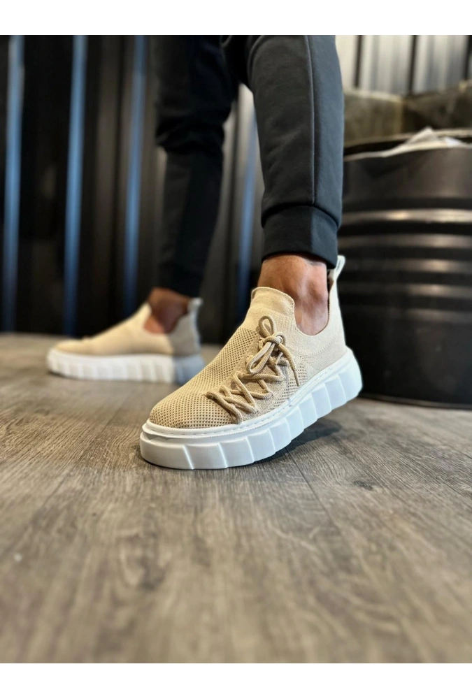 Shoecide Yüksek Taban Günlük Ayakkabı 1025 Vizon