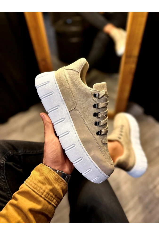 Shoecide Yüksek Taban Günlük  Ayakkabı 600 Vizon