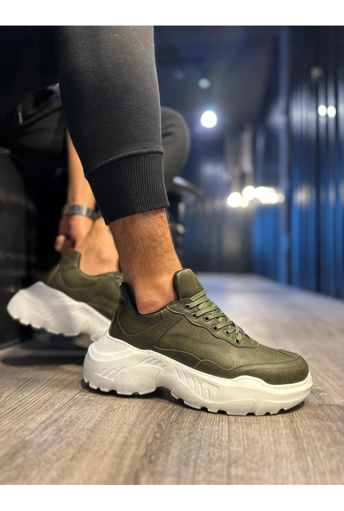 Shoecide Yüksek Taban Günlük Ayakkabı N75 Haki