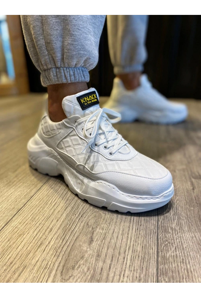 Shoecide Yüksek Taban Günlük Ayakkabı N75 Kapitone Beyaz