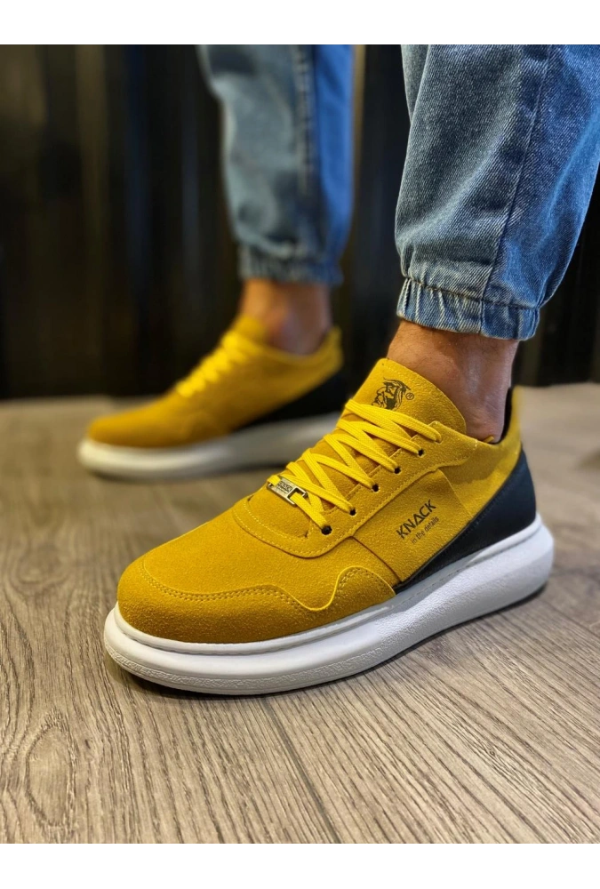 Shoecide Yüksek Taban Günlük Süet Ayakkabı 040 Sarı