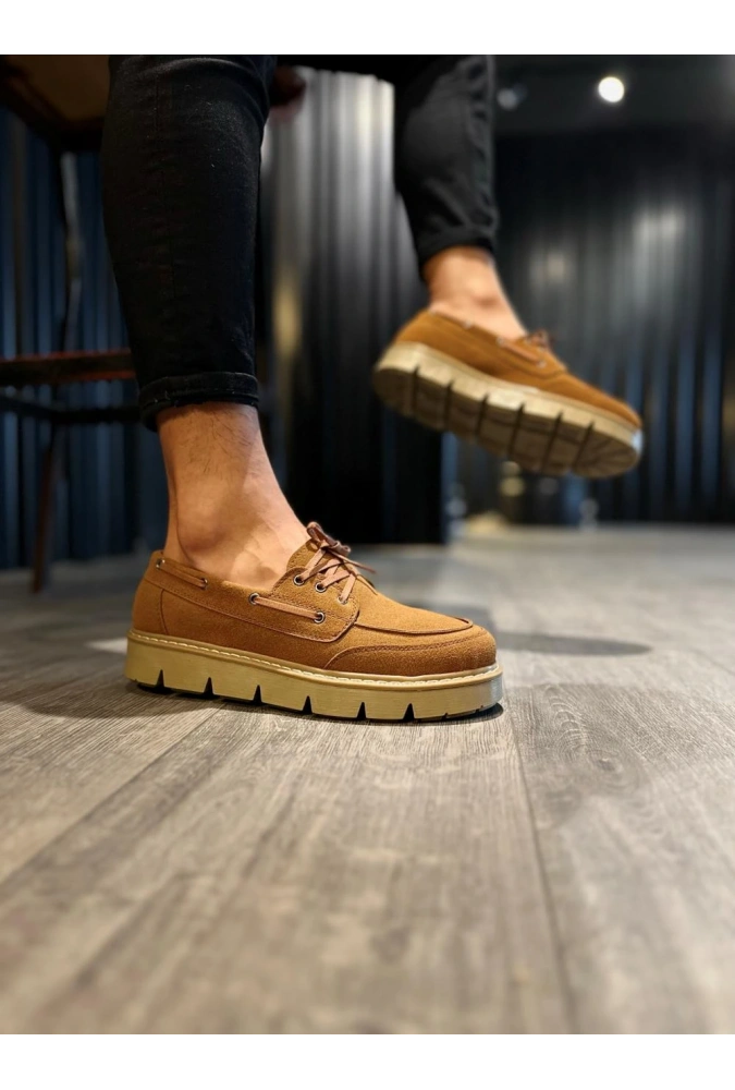 Shoecide Yüksek Taban Klasik Ayakkabı 778 Taba Süet