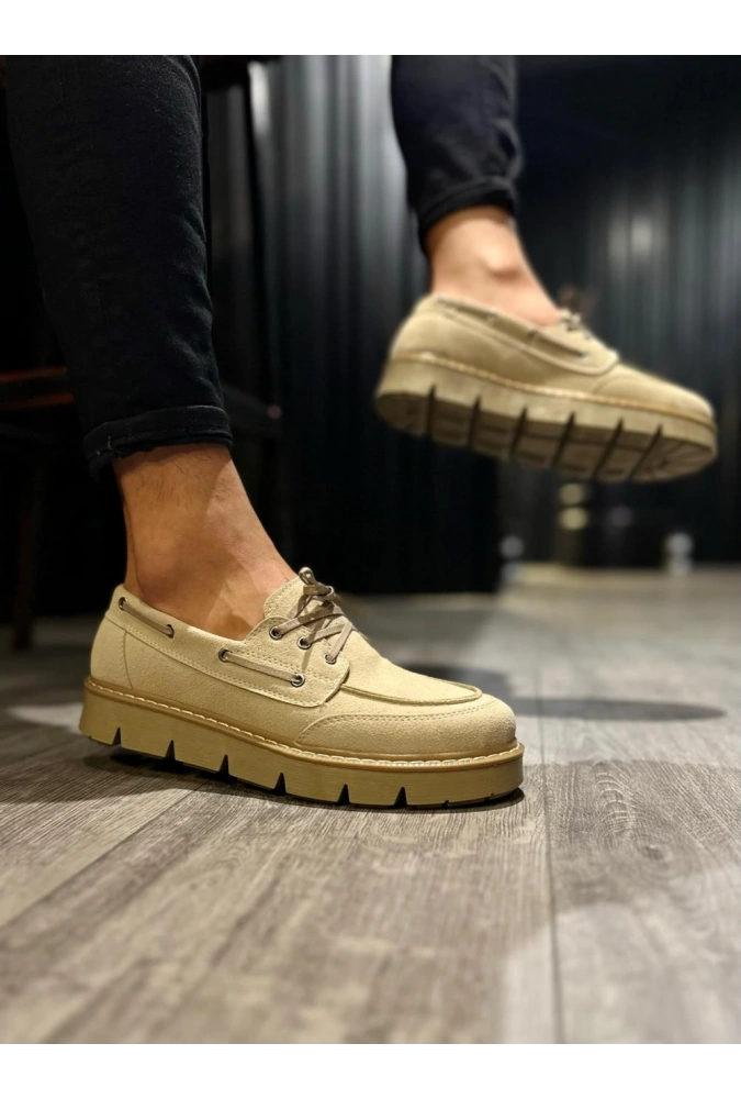 Shoecide Yüksek Taban Klasik Ayakkabı 778 Vizon Süet