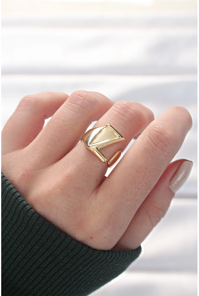 Shoecide Z Harfli Altın Renk Ayarlanabilir Yüzük