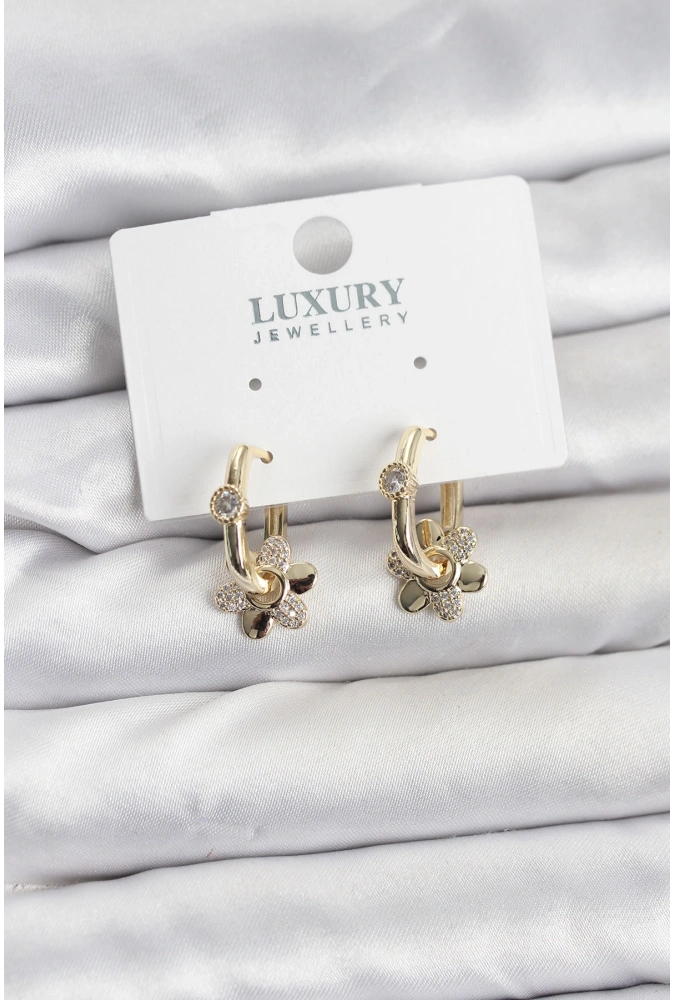 Shoecide Zirkon Taşlı Pirinç Kadın Göçmen Küpesi