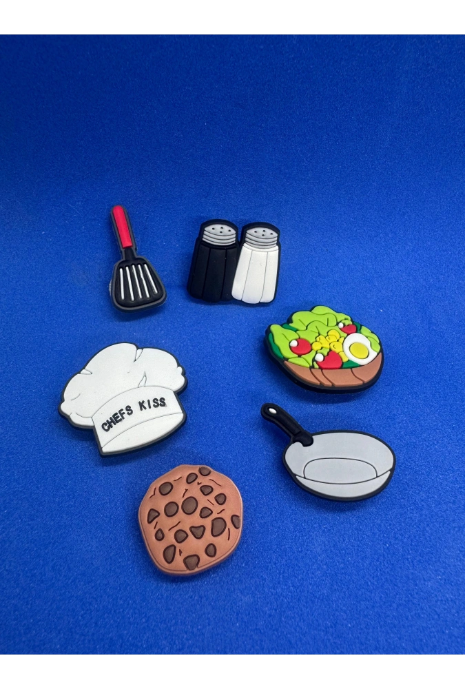 Aşçı Mutfak Temalı Charm 6lı Premium İthal Crocs Sandalet terlik Süsleri / Jibbitz