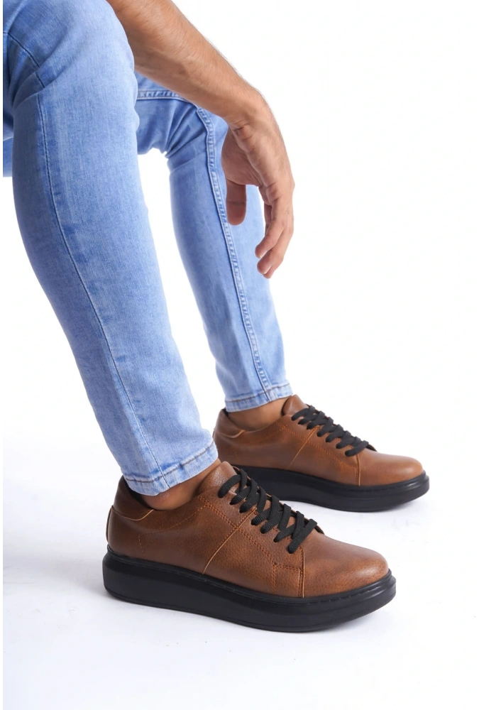 Swo151 Boost Bağcıklı Cilt Erkek Günlük Sneaker Ayakkabı Cst - Taba