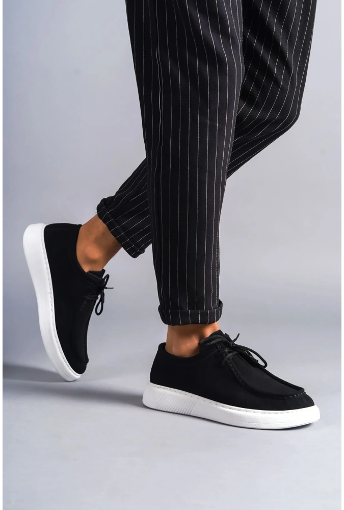 Swo170 Tornado Bağcıklı Süet Erkek Günlük Spor Klasik Ayakkabı Sbt - Siyah