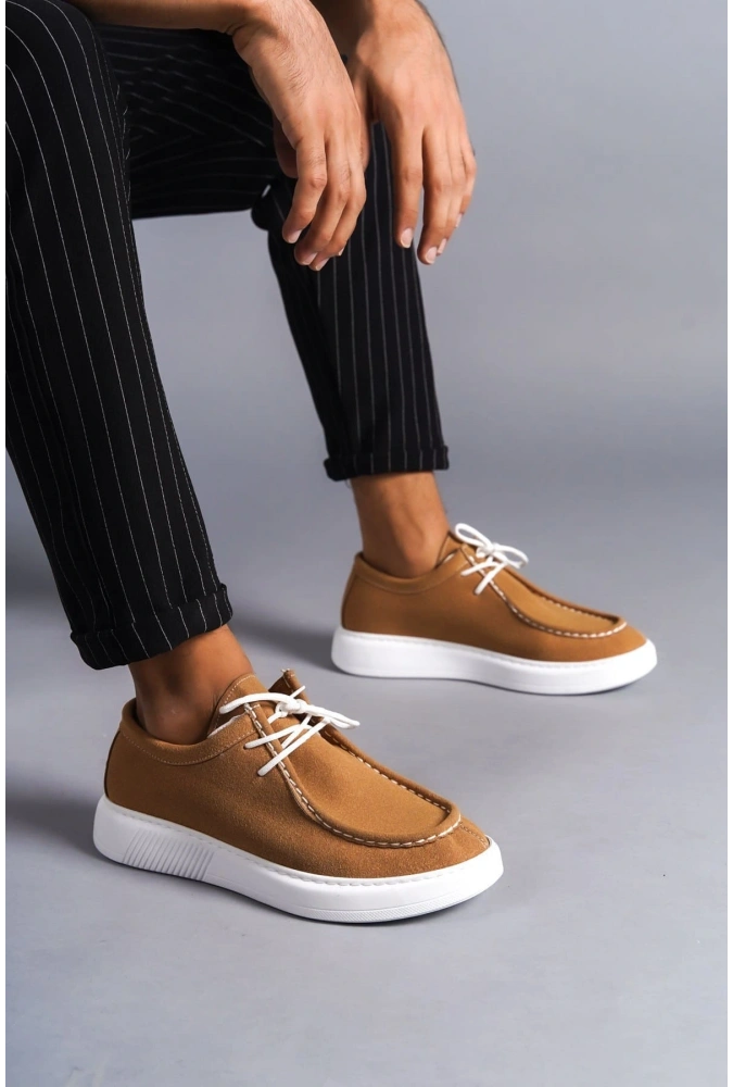 Swo170 Tornado Bağcıklı Süet Erkek Günlük Spor Klasik Ayakkabı Sbt - Taba
