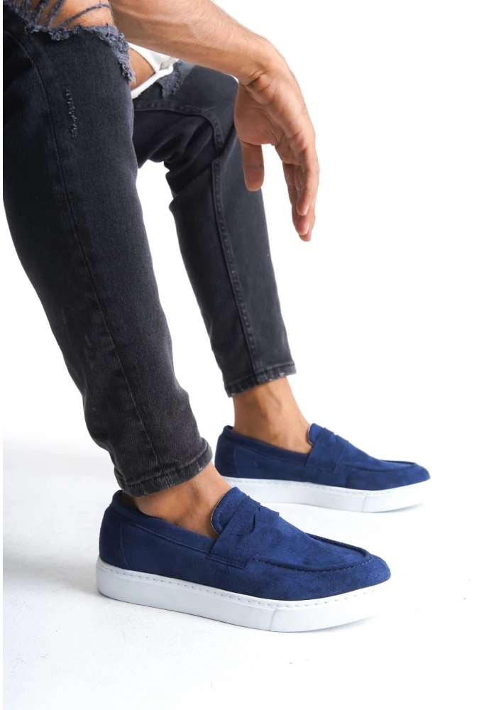 Swo180 Estilo X Bağcıksız Süet Erkek Günlük Spor Klasik Ayakkabı Sbt - Lacivert