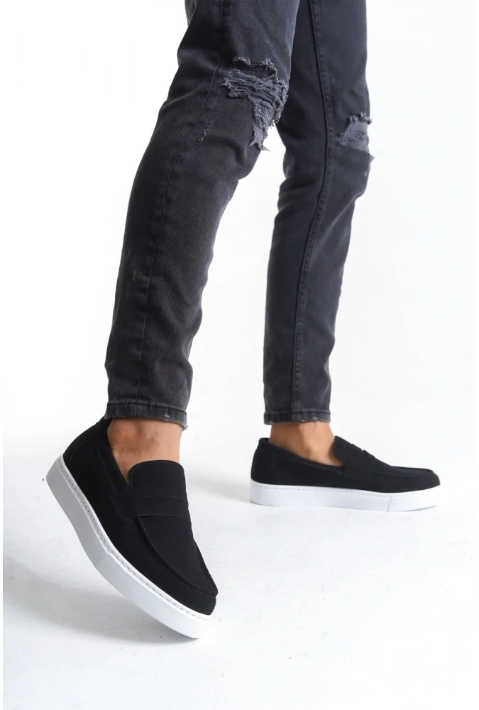 Swo180 Estilo X Bağcıksız Süet Erkek Günlük Spor Klasik Ayakkabı Sbt - Siyah
