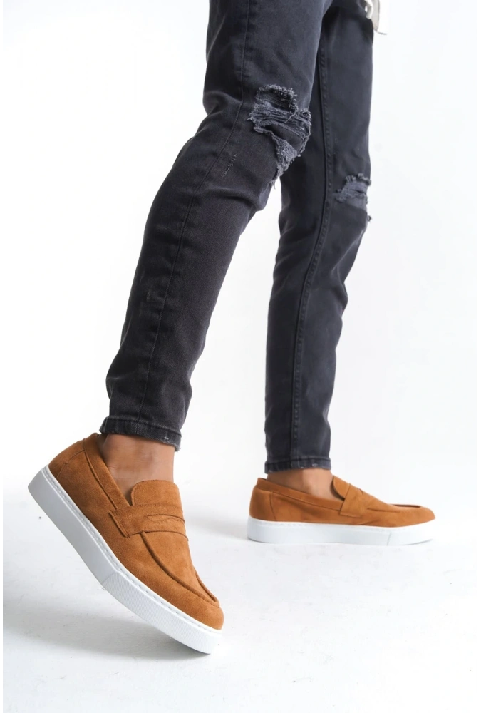 Swo180 Estilo X Bağcıksız Süet Erkek Günlük Spor Klasik Ayakkabı Sbt - Taba