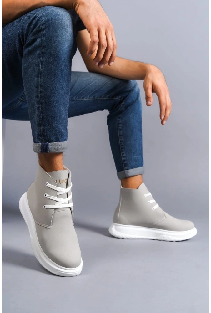 Swo204 Franca Bağcıklı Süet Erkek Spor Bot Bt - Gri