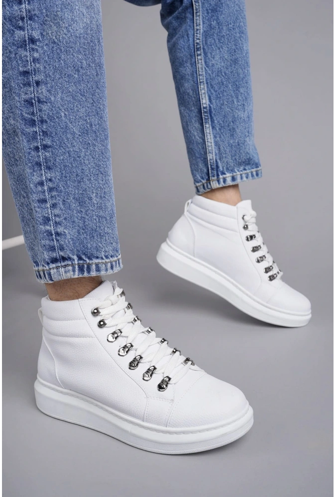 Swo206 Ottawa Bağcıklı Cilt Erkek Günlük Spor Bot Bt - Beyaz