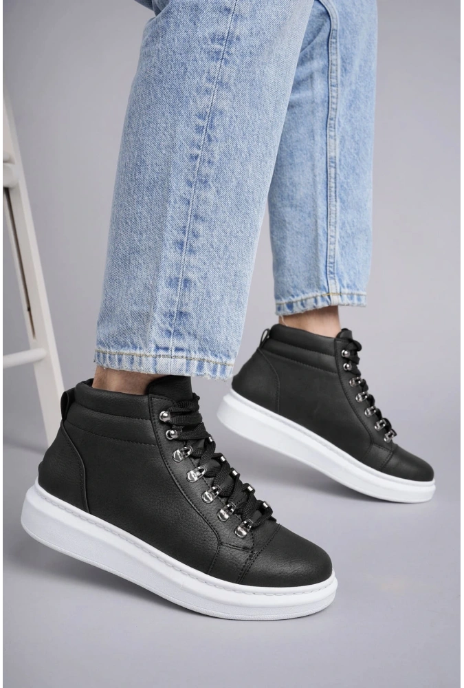 Swo206 Ottawa Bağcıklı Cilt Erkek Günlük Spor Bot Bt - Siyah