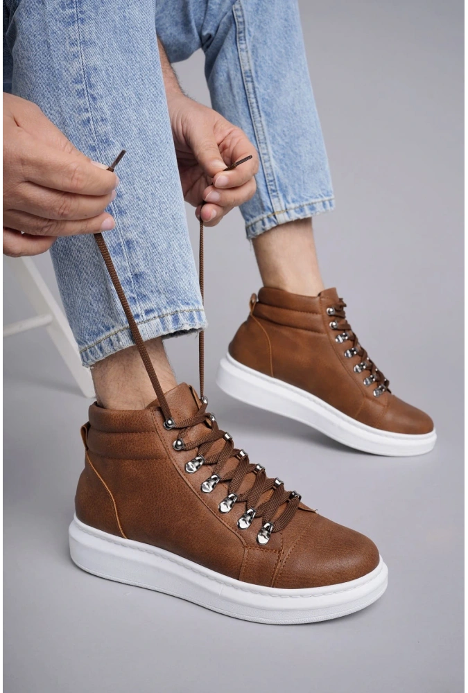 Swo206 Ottawa Bağcıklı Cilt Erkek Günlük Spor Bot Bt - Taba