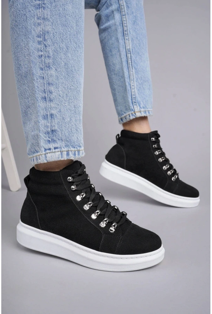 Swo206 Ottawa Bağcıklı Süet Erkek Günlük Spor Bot Bt - Siyah