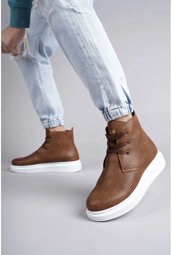 Swo207 Oslo Bağcıklı Cilt Erkek Günlük Spor Bot Bt - Taba