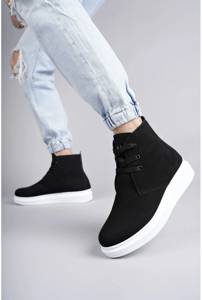 Swo207 Oslo Bağcıklı Süet Erkek Günlük Spor Bot Bt - Siyah