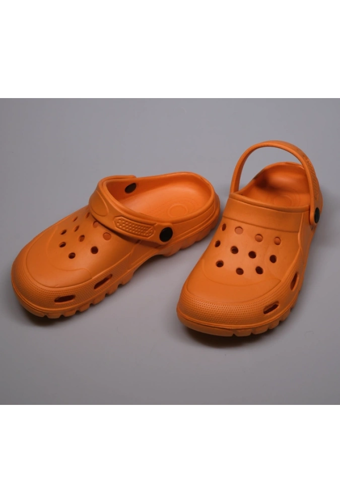 Turuncu Kadın Bantlı Çıkarılabilir Tokalı Rahat Taban Eva Sandalet