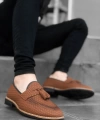 Shoecide Bbo0009 Boa Klasik Corcik Püsküllü Desenli Taba Erkek Ayakkabı