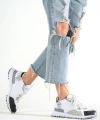 Shoecide Lux Kadın Gri Füme File Detaylı Bağcıklı Sneaker Günlük Spor Ayakkabı Kecsp130