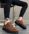 Shoecide Bbo0104 Bağcıklı Taba Süet Siyah Taban Spor Klasik Erkek Ayakkabı
