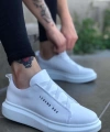 Shoecide Bbo0134 Boa Kalın Yüksek Taban Çapraz Bant Beyaz Erkek Ayakkabı