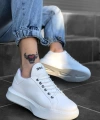 Shoecide Bbo0161 Bağcıklı Erkek Yüksek Taban Beyaz Spor Ayakkabı
