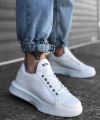 Shoecide Bbo0161 Bağcıklı Erkek Yüksek Taban Beyaz Spor Ayakkabı