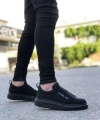 Shoecide Bbo0307 Boa Kalın Yüksek Taban Çift Bant Siyah Erkek Ayakkabı